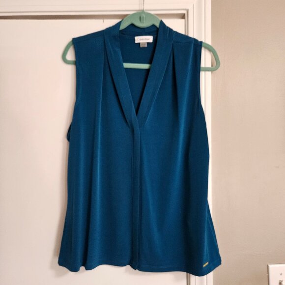 Calvin Klein Suit Shell Sleeveless Blouse - Size XL - Picture 1 of 8